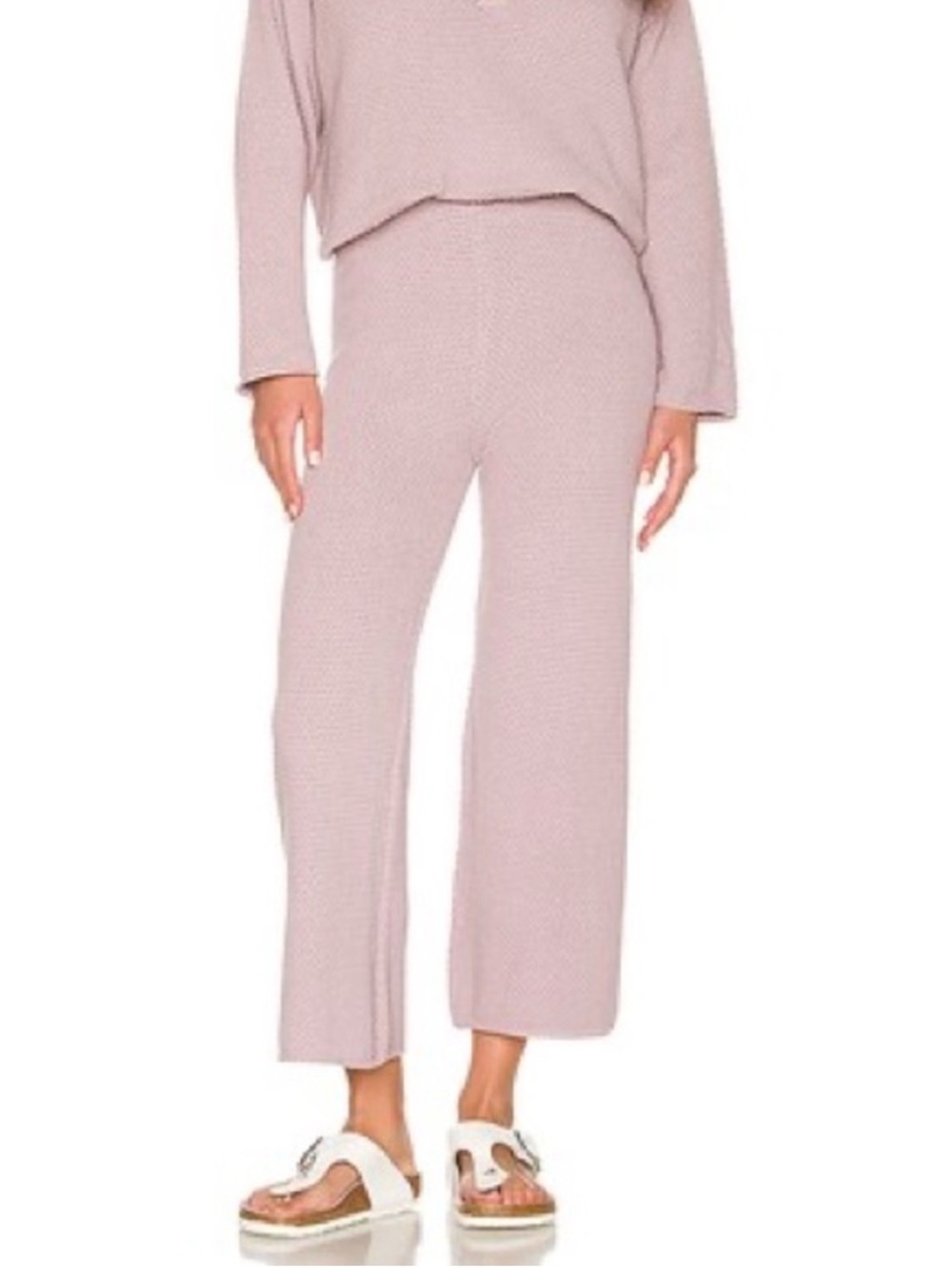 Free People Beach Hailee Wide Leg Waffle Knit Pull On Pants Purple Size XS